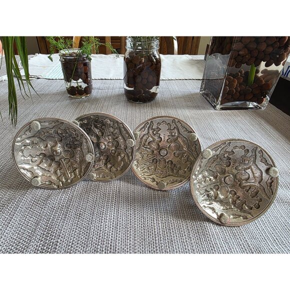 Vintage Heritage Metalworks Pewter Cherub Floral Candlestick Set of 4 (1992) - Picture 8 of 10